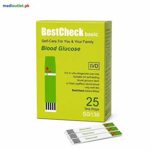 BestCheck Blood Glucose Test Strips Pack of 25